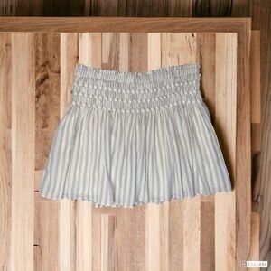 NEW!! MADEWELL Smocked Pull-On Mini Skirt in Stripe
